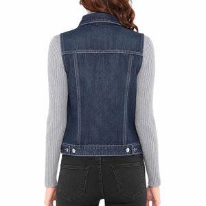 Chaleco Vaquero de Moda para Mujer, Elegante, con Cierre de Botones, Resistente al Viento, Ecológico, Transpirable, Informal, para Exteriores - Product Image 2