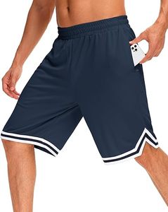 Shorts Bermuda pour homme en polyester bleu à séchage rapide avec poches, taille élastique, style décontracté, couleur unie, taille mi-haute - Product Image 3
