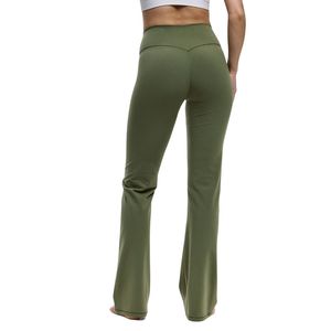 Pantalon de yoga évasé taille haute pour femme, leggings de fitness extensibles, collants de sport respirants, tenue de sport confortable pour la gym et la course, OEM - Product Image 2