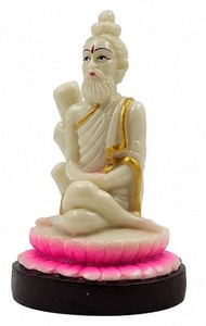 Statue de Bouddha en pierre blanche Loknath, design zen asiatique poli pour la décoration de la maison - Product Image 2