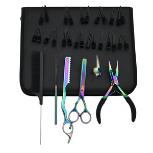 Hair Extension Tools Kit Micro Link Crimping Plier Thinning Shears Sharp Hair Thinning Razor and Metal Pin Tail Comb Stylist Kit - Product Image 1