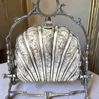 Réchaud à biscuits en argent antique / Réchaud à biscuits en argent plaqué / Réchaud à biscuits à deux ou trois sections, fabrication britannique, très élégant et magnifique