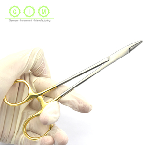 เครื่องมือเสริมความงาม Melpex รุ่น STT-2607 ด้ามจับสีทอง ที่จับเข็มผ่าตัดสแตนเลสแบบตรง  คีมจับแบบฟันเลื่อย Mayo Hegar - Product Image 5