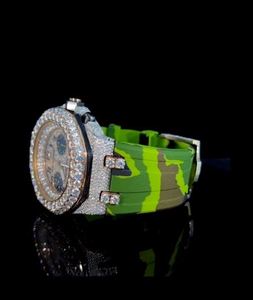 Montres mécaniques en acier inoxydable pour hommes, style Buss Down Moissanite, luxe Iced Out VVS, avec boîte - Product Image 2