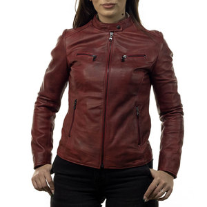 Women Genuine Leather Raw Zipper <b>Racer</b> <b>Jacket</b> <b>Cropped</b> Blazer Vintage Eco-Friendly Coat Outerwear Regular Fit - Product Image 1