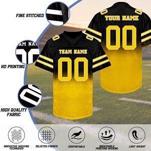 Maillot de football américain universitaire surdimensionné rétro en mesh, impression par sublimation, streetwear décontracté, tenue d'équipe - Product Image 2