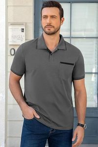 Camiseta Polo de Manga Corta para Hombre, Verano, Informal, de Algodón, con Bolsillo - Product Image 2
