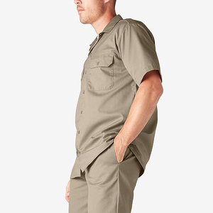 Conjunto de Ropa de Trabajo Unisex, Camisa de Manga Corta y Pantalones de Color Sólido, Viscosa/Poliéster, Secado Rápido, Ecológico, Transpirable, Estilo Casual de Primavera - Product Image 4