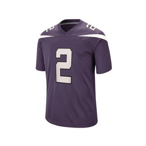 Maillot de football américain personnalisé en gros avec nom d'équipe, 100 % polyester, tissu mesh, imprimé numérique, séchage rapide, col rond, manches courtes - Product Image 4