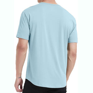 Camisetas de algodón lisas de manga corta con impresión de logotipo personalizado de gran tamaño para hombre, en oferta en línea a bajo precio. - Product Image 3