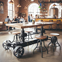 Table de restaurant au design moderne fabriqué à la main par un designer indien Mobilier industriel en bois massif Salle à manger Cuisine Hôtel Salon