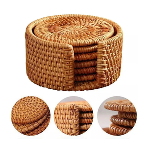 Sous-verre en rotin vietnamien écologique, tressé à la main, naturel, tapis de protection de table, fabricant OEM ODM sur mesure - Product Image 2