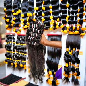 Extensiones de cabello humano Remy ondulado Natural de templo indio Virgen sin procesar 100% de origen indio de lujo 12a grado resistente a la cobertizo - Product Image 6