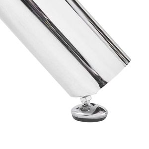 Tavolo da pranzo in vetro trasparente 90x90x75 cm con struttura in acciaio a croce assemblata - Product Image 6