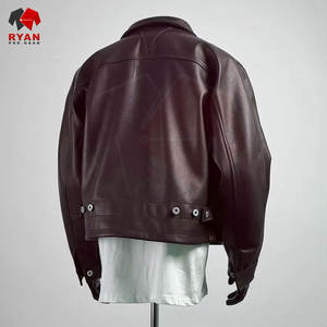 Veste en cuir pour homme de haute qualité, marque personnalisée, couleur unie, design moderne, services OEM ODM - Product Image 4