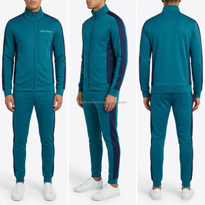 <b>Purple</b> Tracksuit Set Full Zip Stand Collar Sporty Style Color Blocking Side Pockets Regular Fit Autumn Season Unisex Adult - Product Image 2