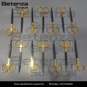 Ciseaux Iris TC revêtus de noir 23 cm, manche droit en or CVD, manuels pour ORL et chirurgie plastique - Product Image 2