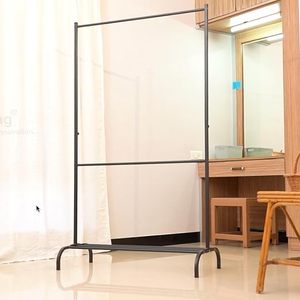 <b>Standing</b> Metal <b>Clothing</b> <b>Rack</b> Double Tier Height Adjustable Modern Storage Holder for Wardrobe Multifunctional Design - Product Image 6