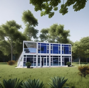 Maison conteneur écologique à deux étages, en kit, étanche, avec mur rideau, pour usage en filiales de banques et appartements - Product Image 2