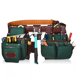 Bolsa de Herramientas de Cuero 100% Auténtico, con Bolsillos Multiusos, Organizador de Trabajo, Portaherramientas - Product Image 3
