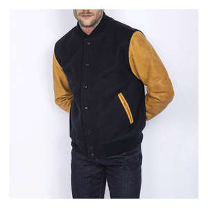 Chaqueta Letterman de Lujo Personalizada, Mangas de Cuero Vacuno Auténtico, Abrigo de Lana Melton Premium - Product Image 2