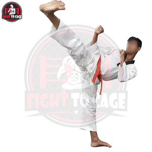 Uniforme de Taekwondo de Alto Rendimiento, Material Acanalado, Dobok TKD Blanco, Gi de Artes Marciales para Competencia y Exámenes - Product Image 4