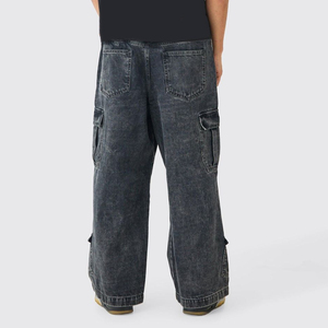 New Customized Premium Quality Denim <b>Jeans</b> Straight Leg Men's Washed <b>Embroidered</b> Vintage Multiple Pockets Hip Hop Winter Autumn - Product Image 5
