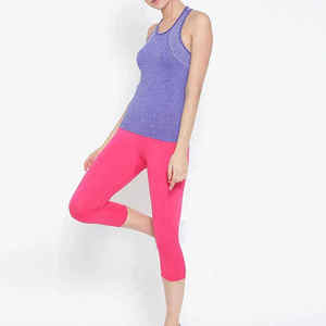Custom Wholesale New <b>Women</b> tank <b>Top</b> Best Design Style Short Sleeve Short Tank <b>Top</b> Casual <b>Mesh</b> Panel Tank <b>Top</b> Scoop Neck - Product Image 2