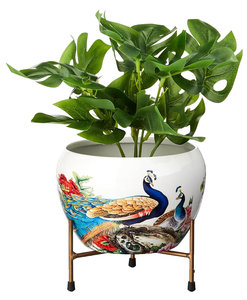 Jardinière moderne avec support trépied, pot de fleurs décoratif pour l'intérieur, l'extérieur, le jardin, le balcon, le salon, le bureau - Product Image 5