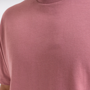 เสื้อยืดผ้าฝ้ายโอเวอร์ไซส์สำหรับผู้ชายเสื้อคอกลมแขนสั้นลำลองด้านหลังเรียบๆสีชมพูสไตล์สตรีทแวร์ Marfa International - Product Image 3
