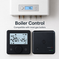 Sansael SS311RF-BK-WFR Thermostat intelligent moderne du milieu du siècle pour chaudière à gaz, chauffage de l'eau, résistant au feu, flexible, 95-240V AC, pour maison et hôtel