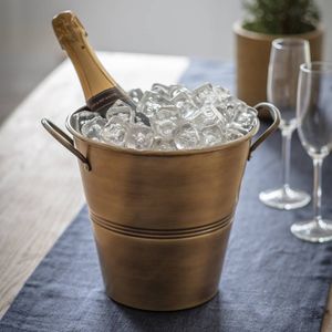 Modern Decorative Metal Ice Bucket For Wine Champagne Cooling With Strong Handle And Elegant Finish Ideal - Product Image 4