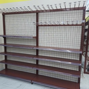 Estantería Góndola de 5 Niveles de Una Sola Cara, Directo de Fábrica, con Cesta de Accesorios y Ganchos, Duradera y Versátil para Supermercados - Product Image 6