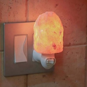 Lámpara de Sal del Himalaya, Luz Nocturna de Forma Natural, Material Orgánico, Ecológica, Hecha a Mano, Enchufe para EE. UU./Reino Unido, Mejora la Salud, Purificador de Aire - Product Image 5