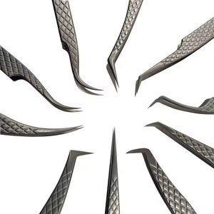 Juego de Pinzas para Pestañas de Acero Inoxidable de Precisión Quirúrgica Morje, Puntas Suaves para Uso Estético - Product Image 1