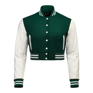 Custom <b>Womens</b> Bomber Jacket Cropped Varsity <b>Coat</b> Fashion Streetwear Outerwear Wholesale Supplier USA - Product Image 4
