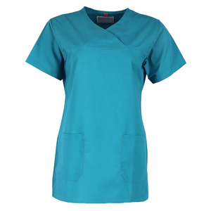 Nouvel ensemble d'uniformes médicaux pour infirmières : Blouse zippée et pantalon de jogging extensible – Vente en gros de tenues médicales tendance - Product Image 4