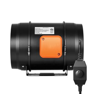 Ventilador de conducto en línea de 8 pulgadas con controlador de velocidad variable de 750 CFM, motor de CA silencioso, potenciador de ventilación y refrigeración para cultivo - Product Image 1