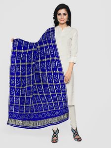 Dupatta Bandhani India de Calidad de Exportación |   Dupatta Tradicional Tie-Dye Bandhej para Venta al por Mayor - Product Image 4