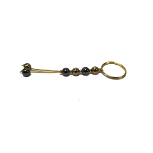Llavero de cristal de alta calidad con pirita y hematita, llavero de piedra natural, cuentas de piedra curativa, regalo para mujer, llaveros. - Product Image 1