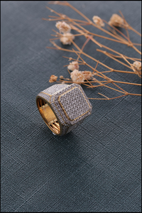 Exclusive Hip Hop 925 Sterling <b>Silver</b> Gold Plated Moissanite <b>Ring</b> Luxury Fashion Jewelry for <b>Men</b> Women Statement Wear - Product Image 1