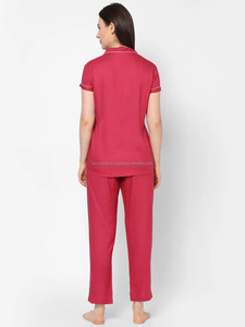 Chemise de nuit décontractée pour femme en tissu biologique ultra doux à col rond et imprimé floral, modèle best-seller, personnalisable, grandes tailles - Product Image 2