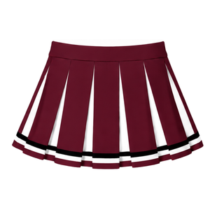 Ensemble d'uniforme de cheerleading marron, haut sans manches à col en V, jupe plissée, tenue de performance et d'entraînement pour équipes sportives et compétitions de danse - Product Image 6