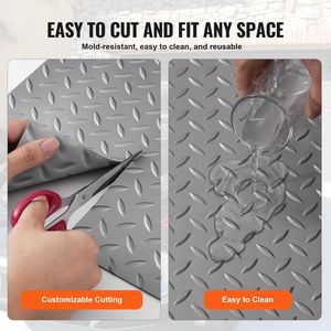 Tappetino da Garage in PVC argento da 4,9x9,2 piedi antiscivolo con struttura diamantata per auto rimorchi auto fai da te copertura 45 piedi quadrati - Product Image 5