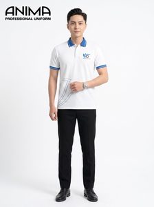 Camisa Polo Blanca de Uniforme Universitario Premium de Lujo para Hombre, Algodón con Logotipo Bordado - Product Image 4