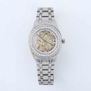 Reloj de Acero Inoxidable para Hombre, Colección Hip Hop, con Cristales Brillantes y Diamantes Cultivados, Esfera de 41 mm, Estilo Ejecutivo - Product Image 6