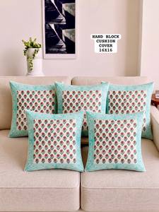 Hand Block Printed Pure Cotton Cushion <b>Covers</b> Handmade Indian Home Decor Pillow <b>Covers</b> <b>for</b> <b>Sofa</b> Bed Living Room - Product Image 4