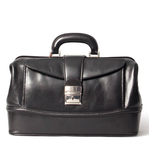 Classic Doctor Bag Leather Genuine Leather Satchel With Shoulder Strap And Hasp Closure For Business Use - Product Image 4