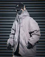 Veste technique imperméable personnalisée pour homme, style cyberpunk, streetwear, coupe-vent tactique, parka d'hiver fonctionnelle à capuche pour l'extérieur