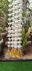 พวงมาลัยมุกประดิษฐ์ทำมือพร้อมสายประดับดอกมะลิระฆังทอง - Product Image 3
